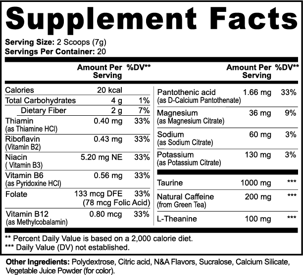 Pre-Show Energy Powder (Fruit Punch)